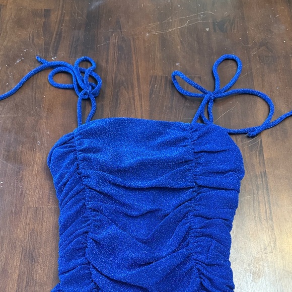 Jump Apparel Blue Ruched Dress - Picture 2 of 4